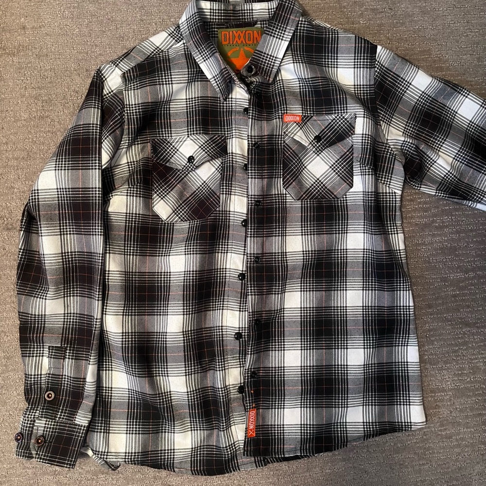 DIXXON Black and White Casual Button Down Shirt